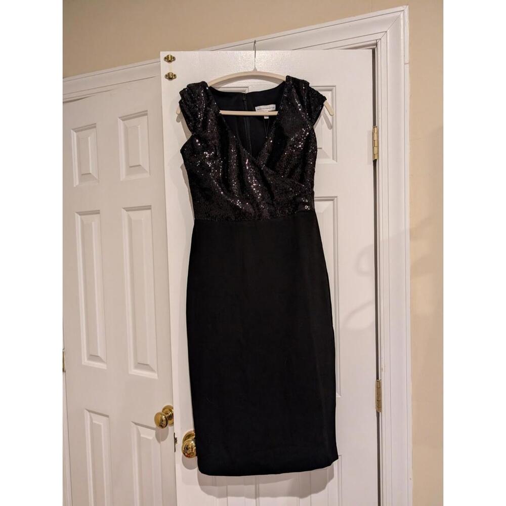 NWT Dress The Population Jaleah Black Sequin Cap Sleeve Sheath Dress - Picture 2 of 6
